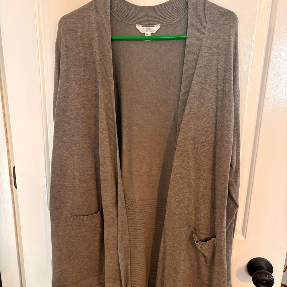 Time and Tru Women's Gray Cardigan Sweater
